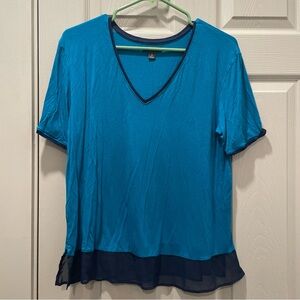 Simply Vera - Vera Wang | Night Shirt | Pajama Top | V-Neck | Blue
